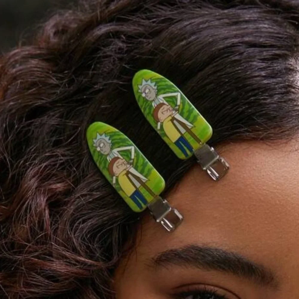 2/$35 6 Pc Rick & Morty Cartoon Network Pickle Rick Acrylic Paddle Hair Clip Set